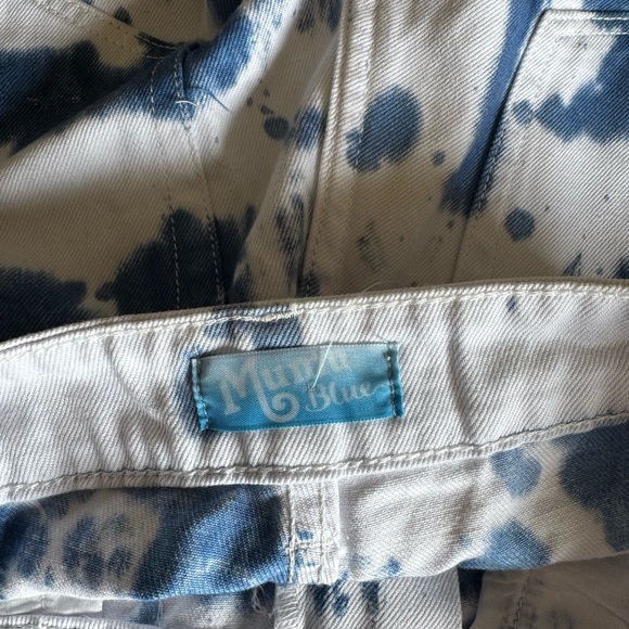 Mumu Blue Tie-Dye Women's Shorts 27 - Picture 2 of 6